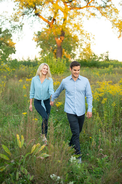 Unedited Photo of Couple in Field for Engagement Session 