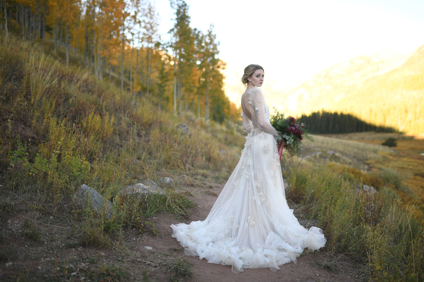 Unedited Bridal Portrait in Field